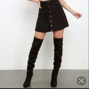 TopShop Sexy black over the knees suede boots